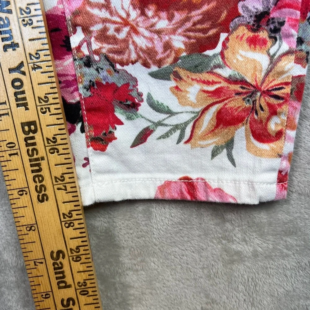 Anthropologie Pilcro Floral Mid Rise Skinny Jeans Size 28 Bloomcore Cottage Boho - Picture 7 of 13
